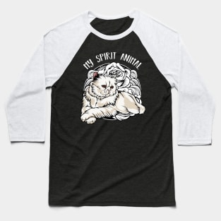 Persian Cat - My Spirit Animal - Cute Line-Art Cat Baseball T-Shirt